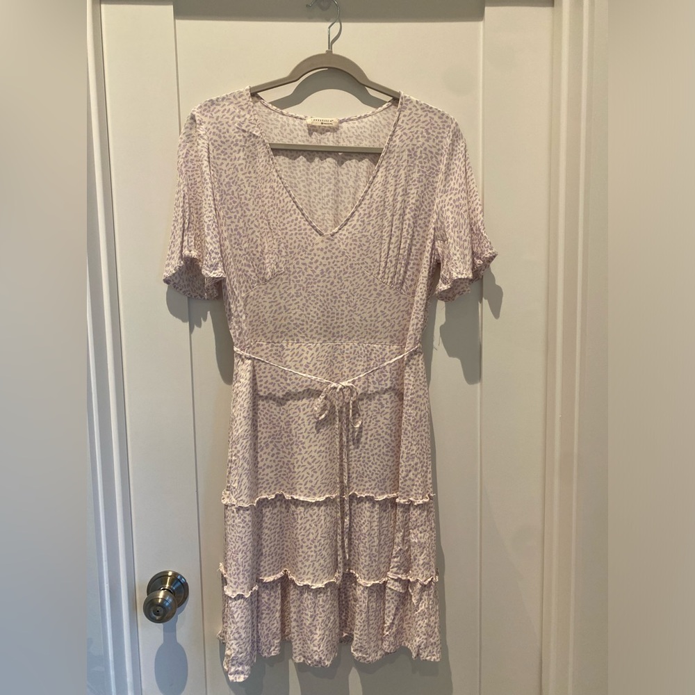 Lovestitch White and Lavender Spotted Dress